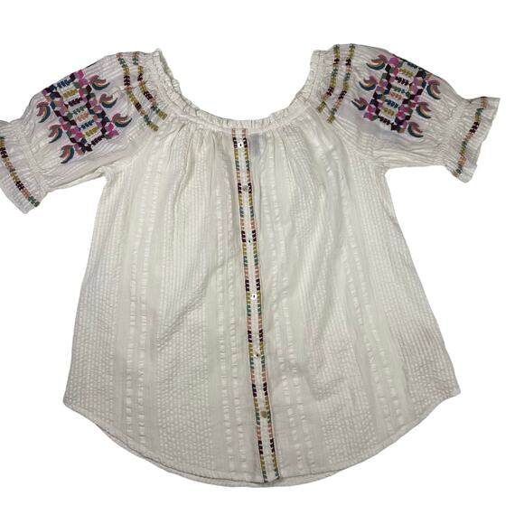 Anthropologie Akemi + Kin Boho Embroidered Top size 0 NWT 100% cotton XS - Picture 16 of 16